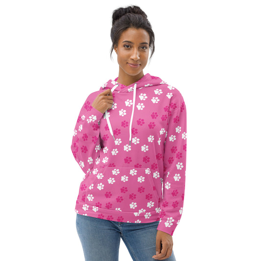 Unisex Recycled Hoodie - Pink Paws